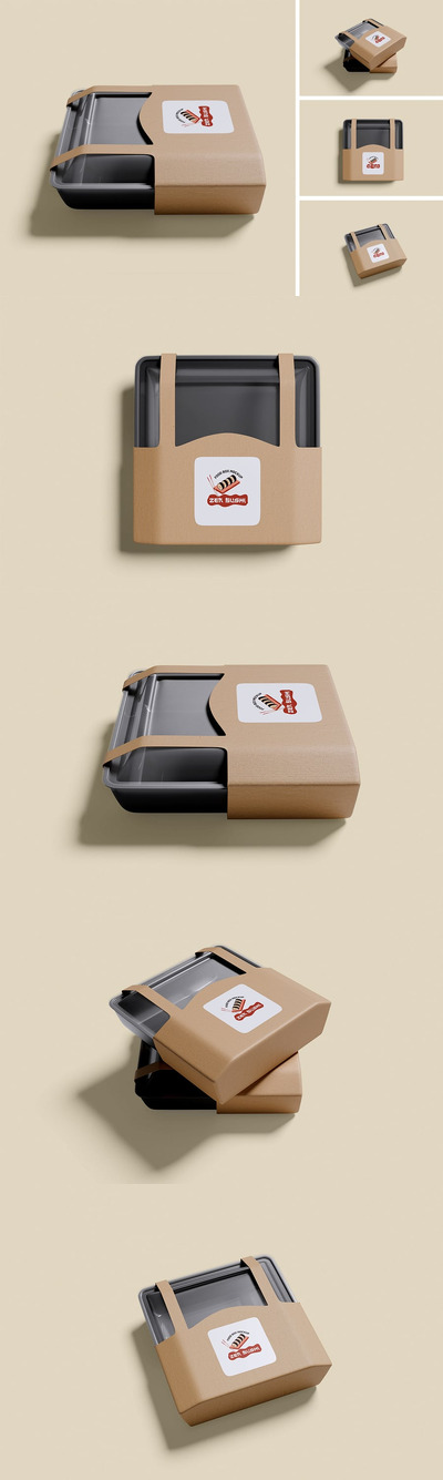 办公桌食品盒样机 (PSD,PDF)