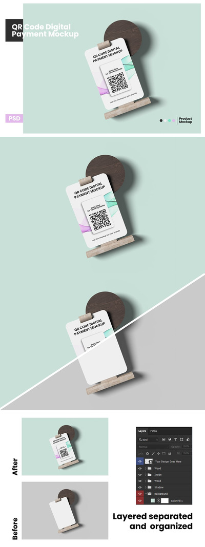 QR码数字付款样机 (PSD)