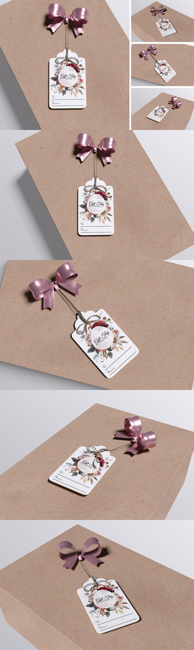 礼品标签样机 (PSD,PDF)