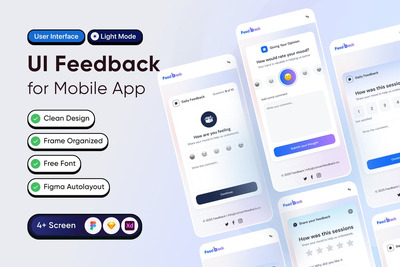 移动应用的反馈弹出窗口 (FIG,XD,SKETCH)