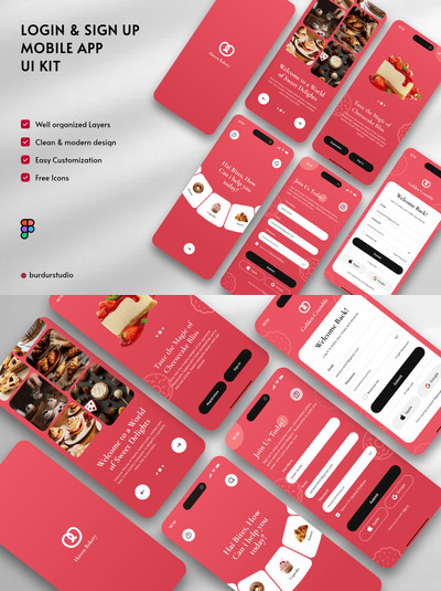 登录和注册移动应用APP UI KIT (FIG)