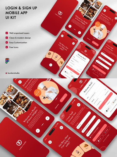 登录和注册移动应用APP UI KIT (FIG)