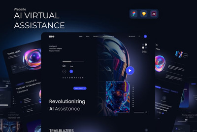 AI虚拟援助着陆页 (FIG,SKETCH,XD)
