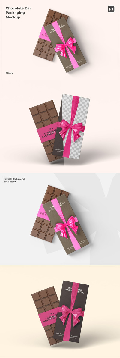 巧克力棒包装样机 (PSD)