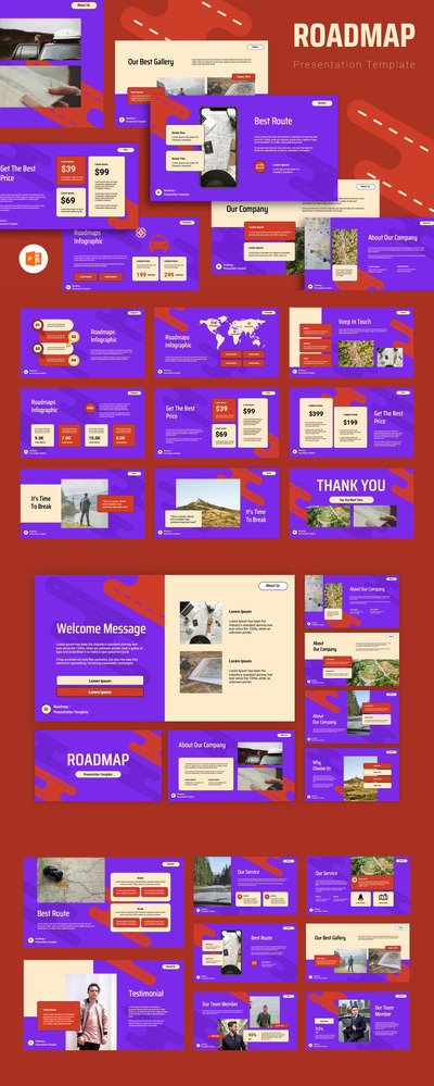 业务路线图PPT模板 (PPTX)