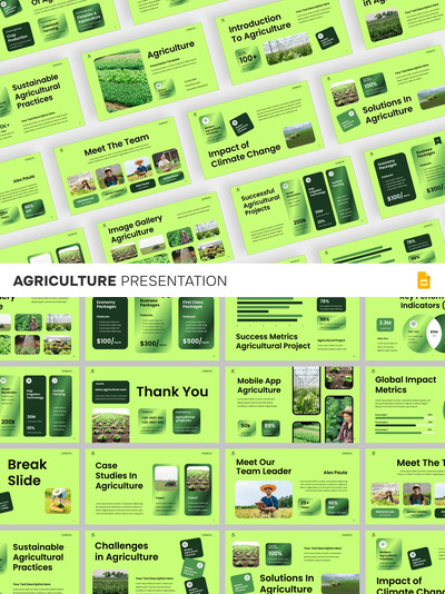 绿色农业PPT模板 (PPTX)