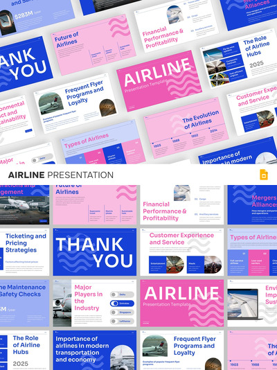 航空公司PPT模板 (PPTX)