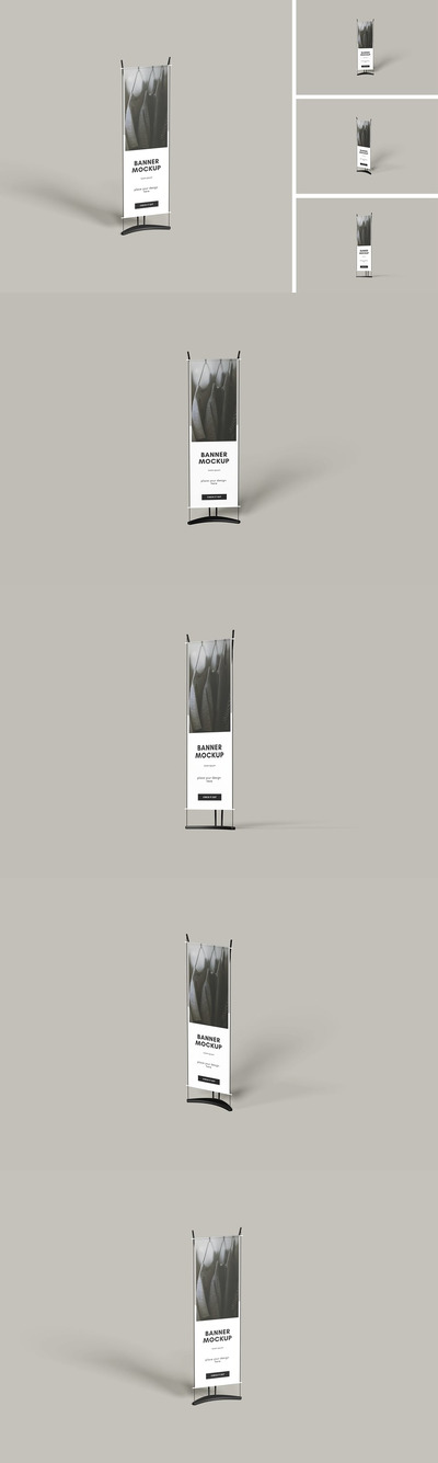 易拉宝广告样机 (PSD,PDF)