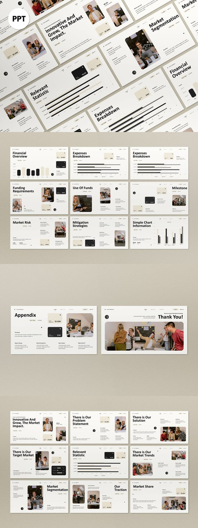 白色现代俯仰甲板PPT模板 (PPT,PPTX)