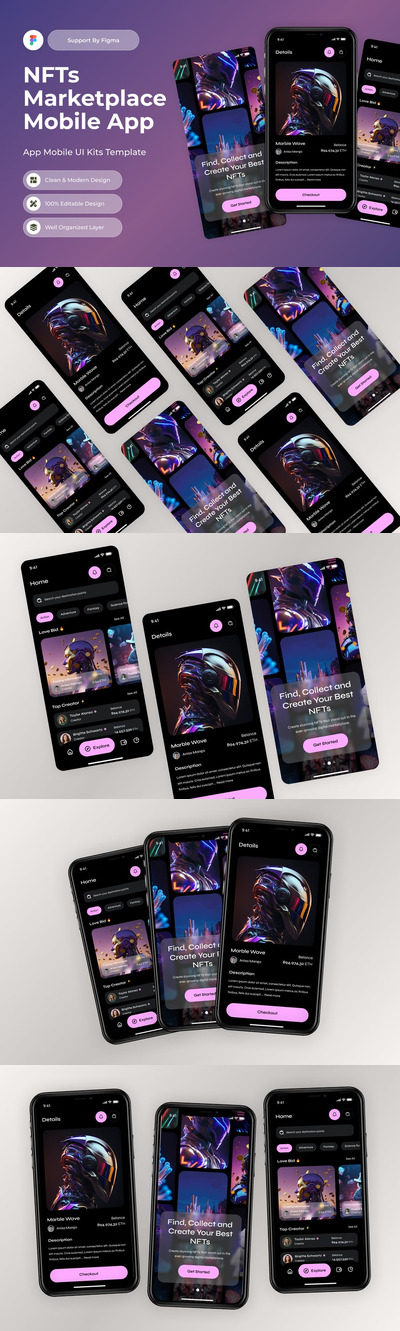 NFTS市场APP UI KIT (FIG)