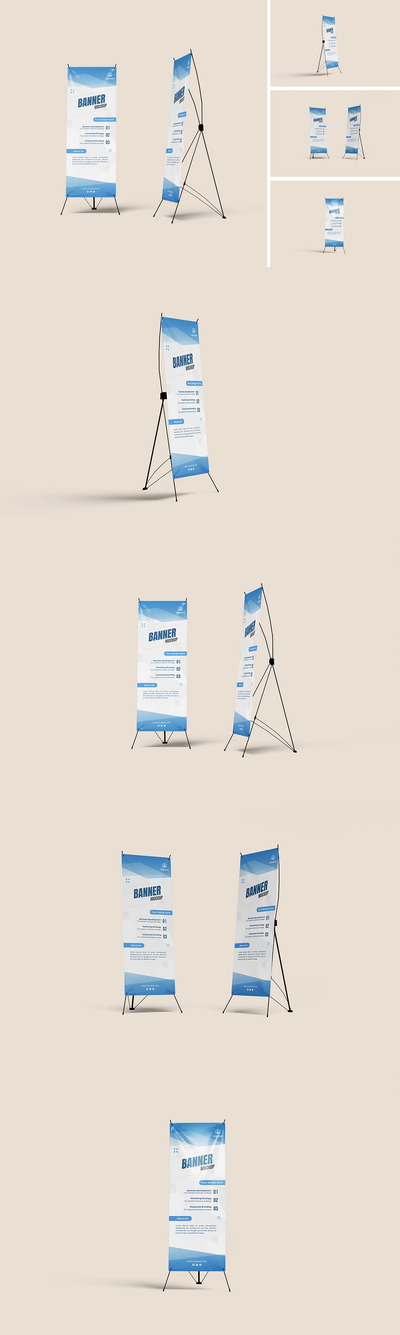 X展架设计展示样机 (PSD)