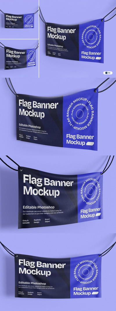 标志横幅样机 (PSD)