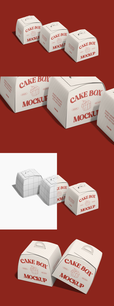 蛋糕盒样机 (PSD)
