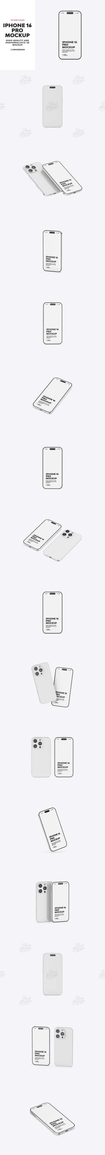 iPhone 16 Pro 手机样机 (PSD)