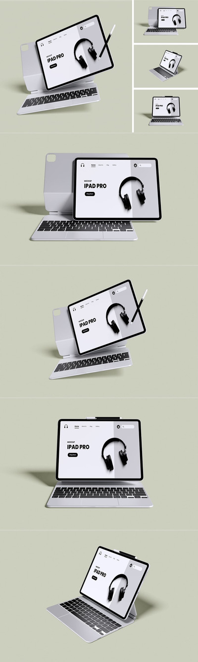 iPad Pro模型样机 (PSD,PDF)