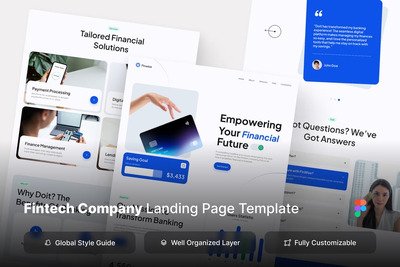 金融科技电子毛线清洁现代着陆页网页设计 (FIG)