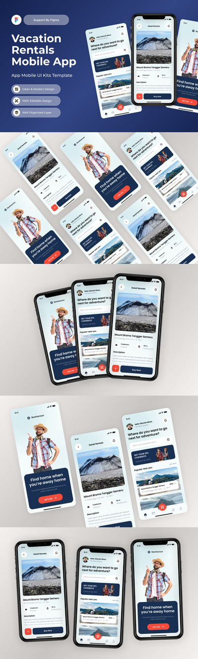 度假租赁移动应用APP UI KIT (FIG)