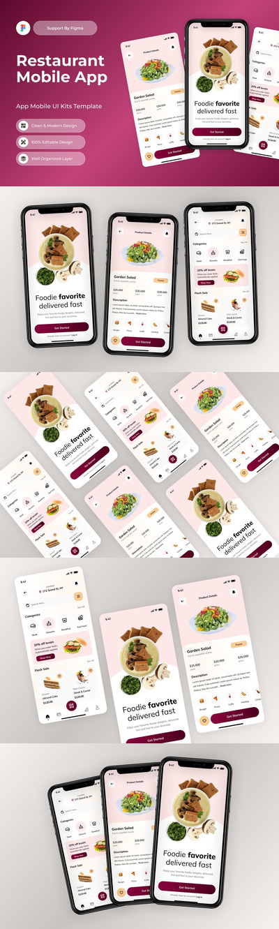 餐厅移动应用APP UI KIT (FIG)