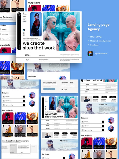 商业服务机构网站着陆页网页模板 (FIG)