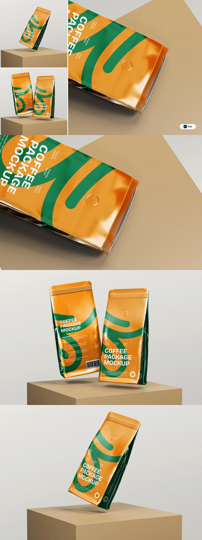 咖啡袋样机 (PSD)