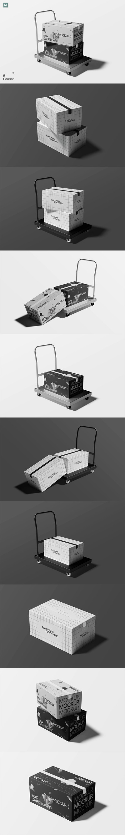 盒纸板包装模型样机 (PSD)