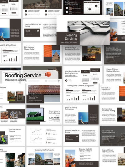 屋顶服务PPT模板 (PPTX)