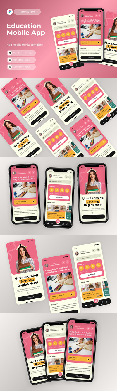 教育移动应用APP UI KIT (FIG)