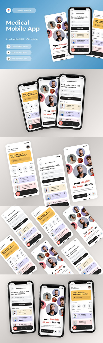 医疗移动应用APP UI KIT (FIG)