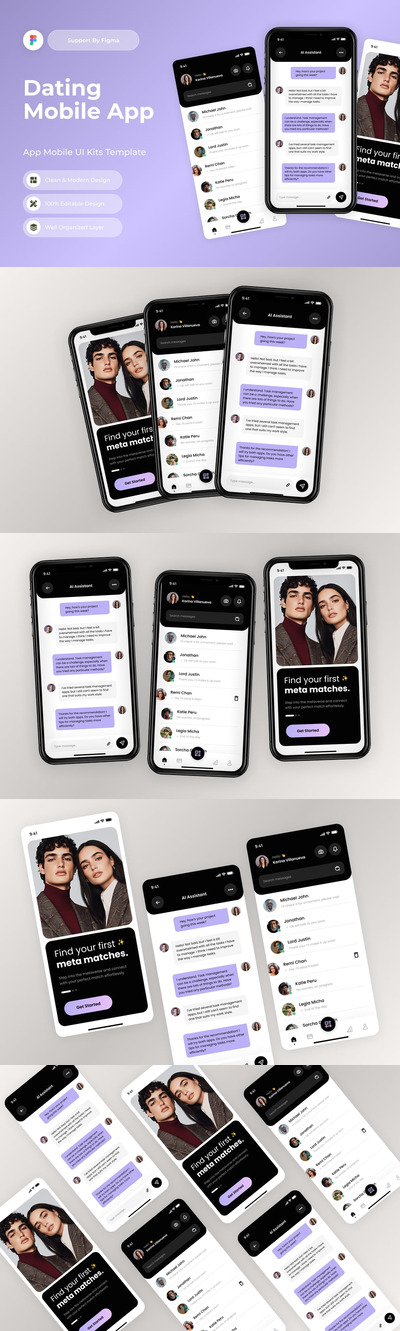 约会移动应用APP UI KIT (FIG)