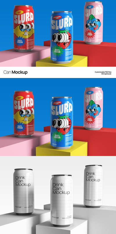 易拉罐设计展示模型样机 (PSD)