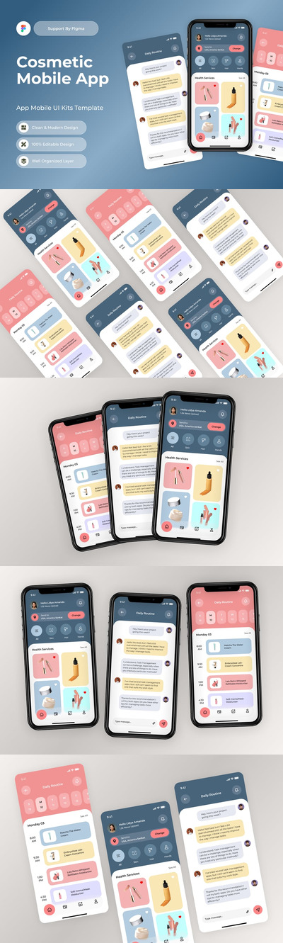 化妆品移动应用APP UI KIT (FIG)