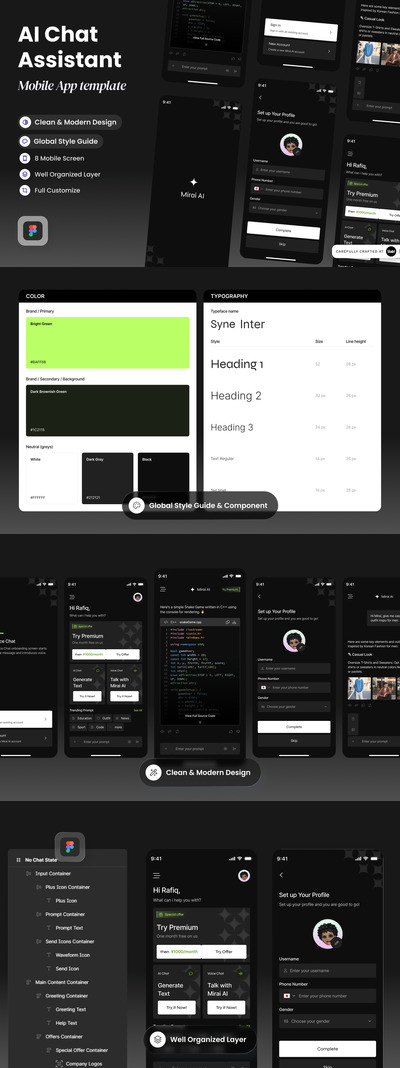 AI聊天移动应用APP UI KIT (FIG)