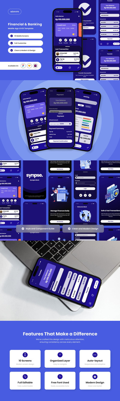 智能财务应用APP UI KIT (SKETCH,FIG,XD)