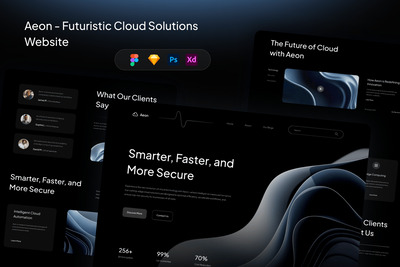 未来派云解决方案网站UI模板 (FIG,PSD,SKETCH,XD)