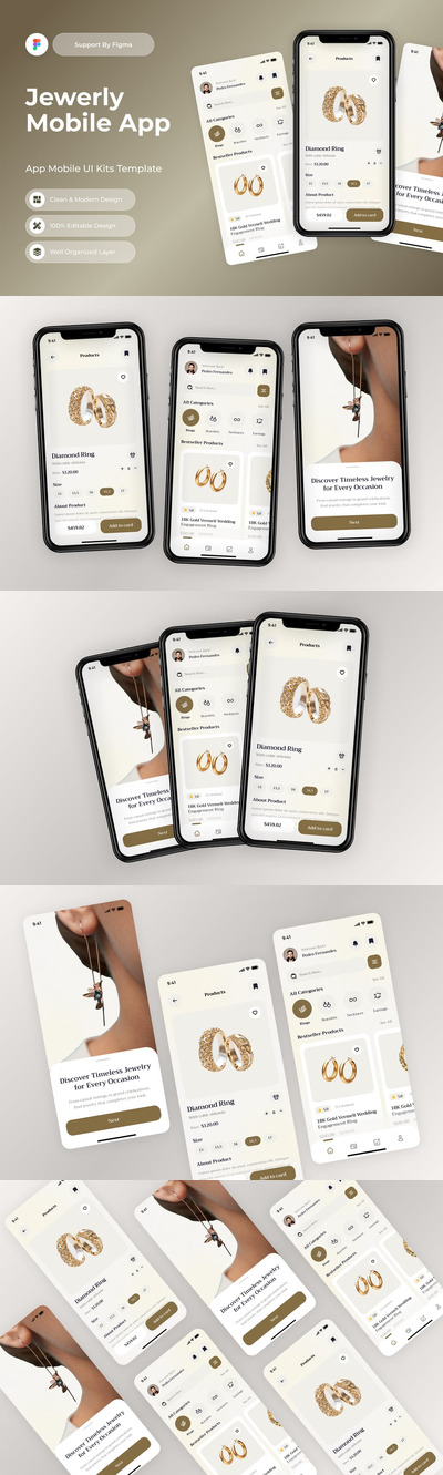 珠宝移动应用APP UI KIT (FIG)