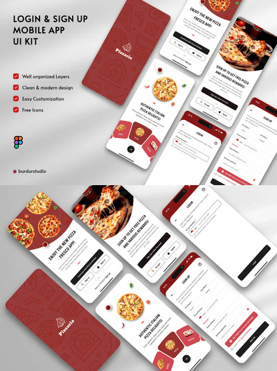 登录并注册移动应用APP UI KIT (FIG)