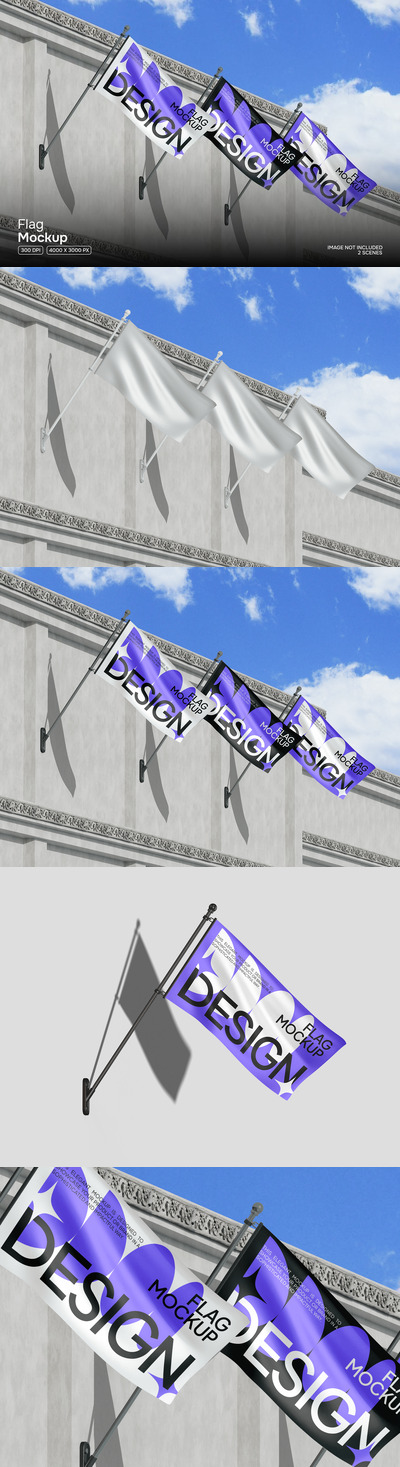 logo旗帜样机 (PSD)