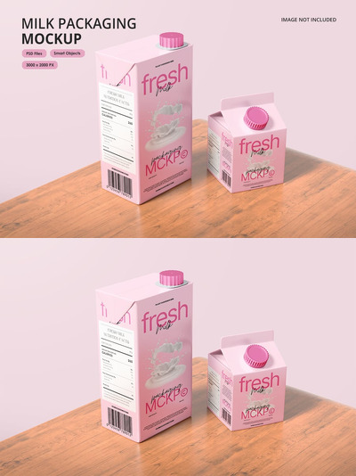 牛奶包装模型样机 (PSD)