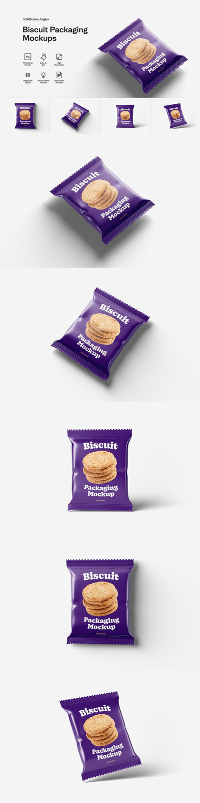 饼干包装模型样机 (PSD)
