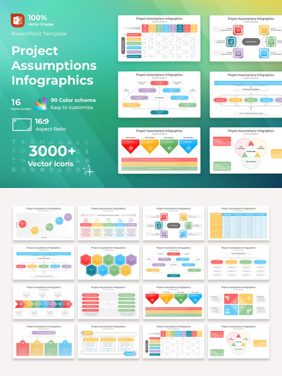 项目假设图表PPT模板 (PPTX)