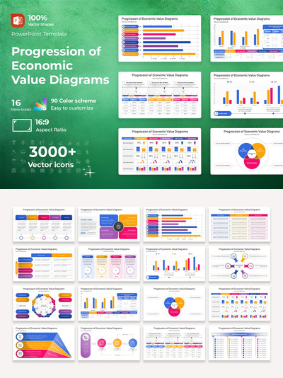 经济价值图的进程PPT模板 (PPTX)