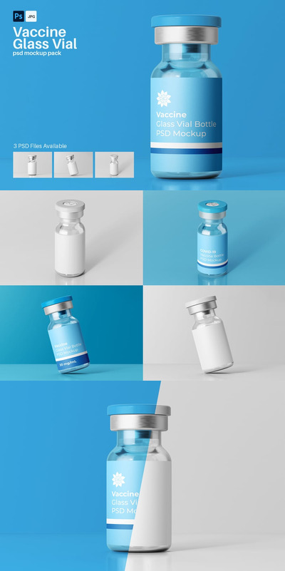 疫苗玻璃小瓶瓶模型样机 (PSD,JPG)