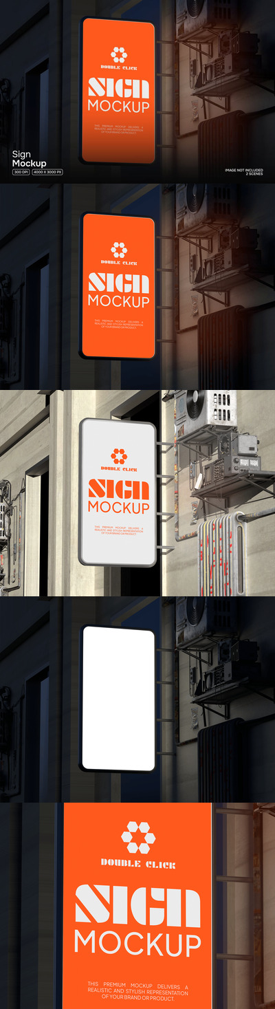 灯箱标志模型样机 (PSD)