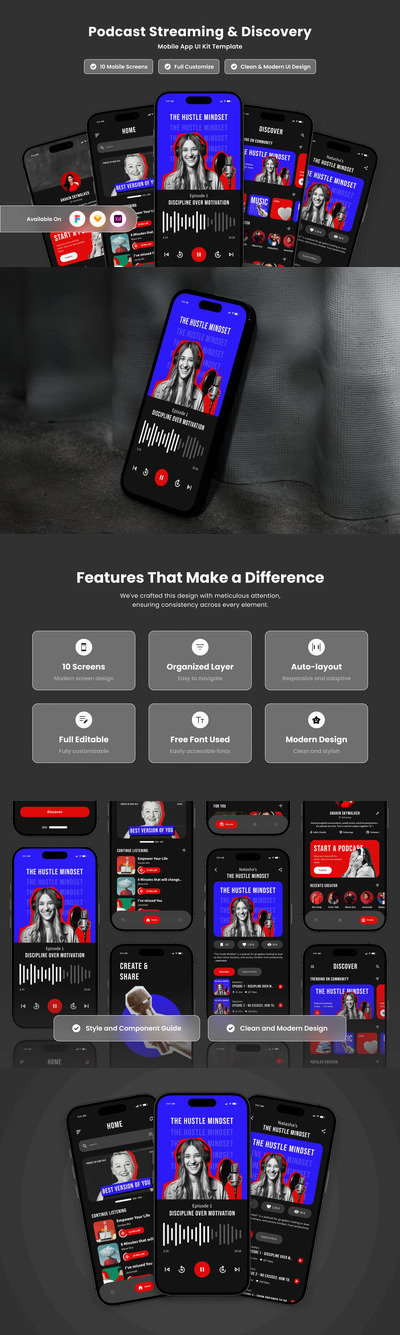 下一代播客流APP UI KIT (FIG)