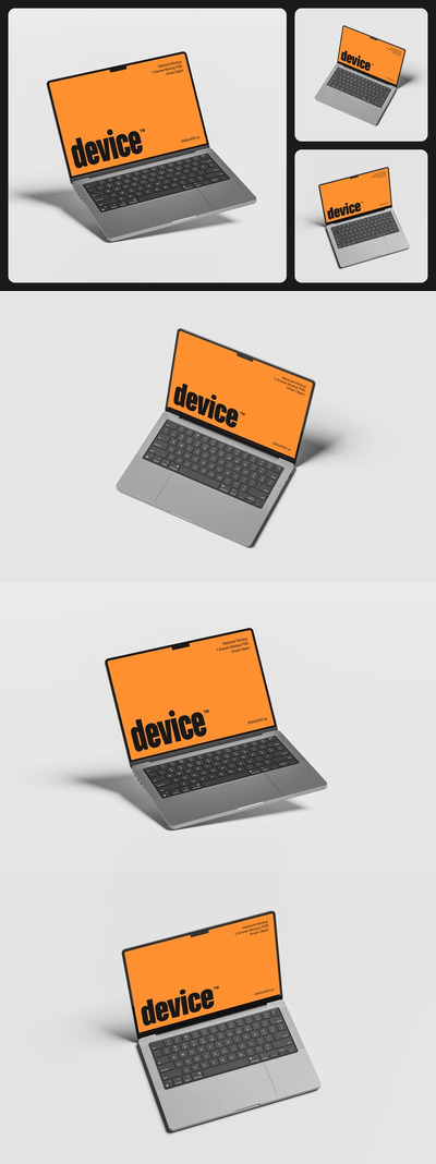 MacBook笔记本电脑模型样机 (PSD)