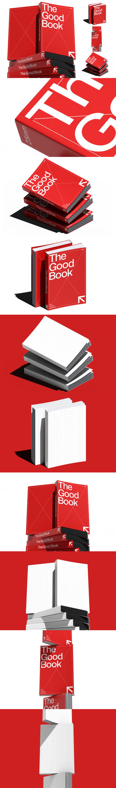 专业书籍封面模型样机 (PSD,PDF)