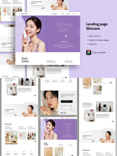 化妆品品牌网站着陆页网页模板 (FIG)