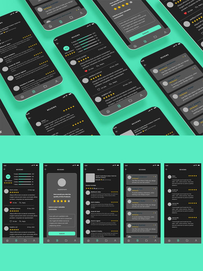 意见和评论星屏幕应用APP UI KIT (FIG,PSD,SKETCH,XD,SVG)