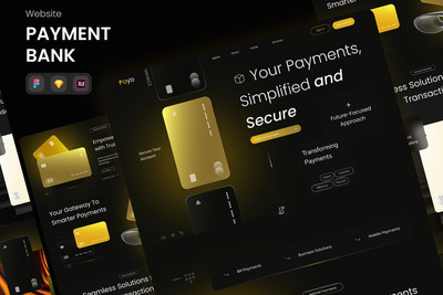 银行着陆页网页模板 (FIG,SKETCH,XD)