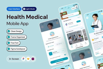 健康约会移动应用APP UI KIT (FIG,XD,SKETCH)
